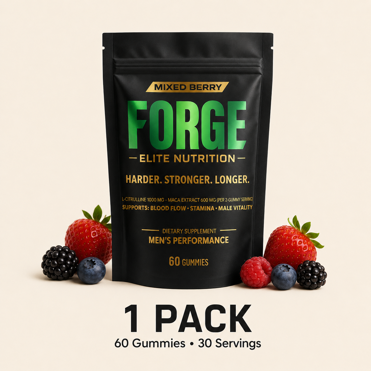 Forge Men’s Performance Gummies| Blood Flow, Stamina & Male Vitality Support