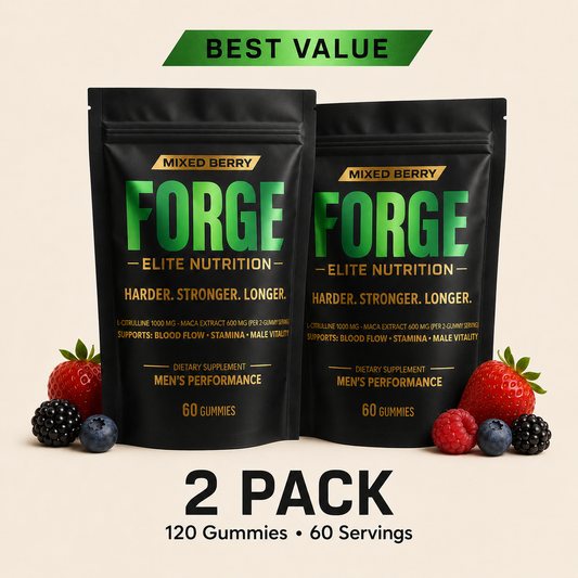 Forge Men’s Performance Gummies 2 Pack | Blood Flow, Stamina & Male Vitality Support